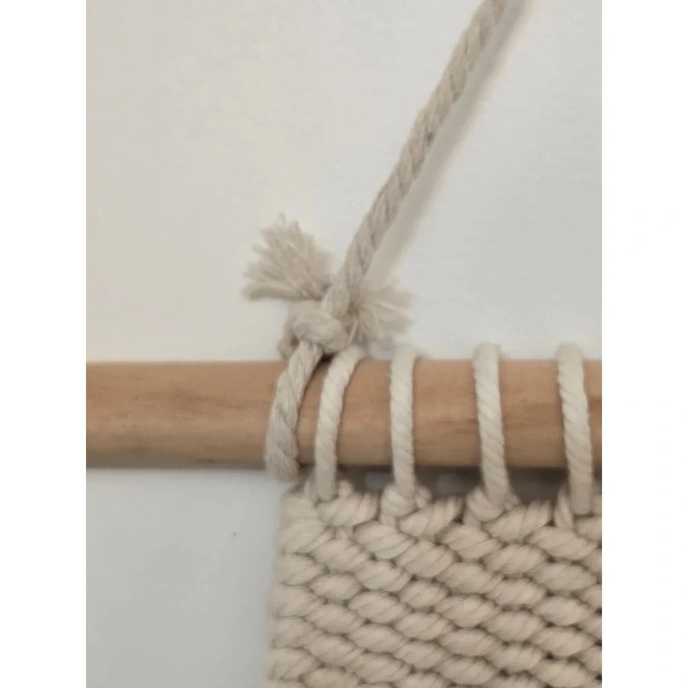 Casa Sol Boho Macrame Wall Hanging Woven Tapestry w/ Wood Rod – New w/ Tags
